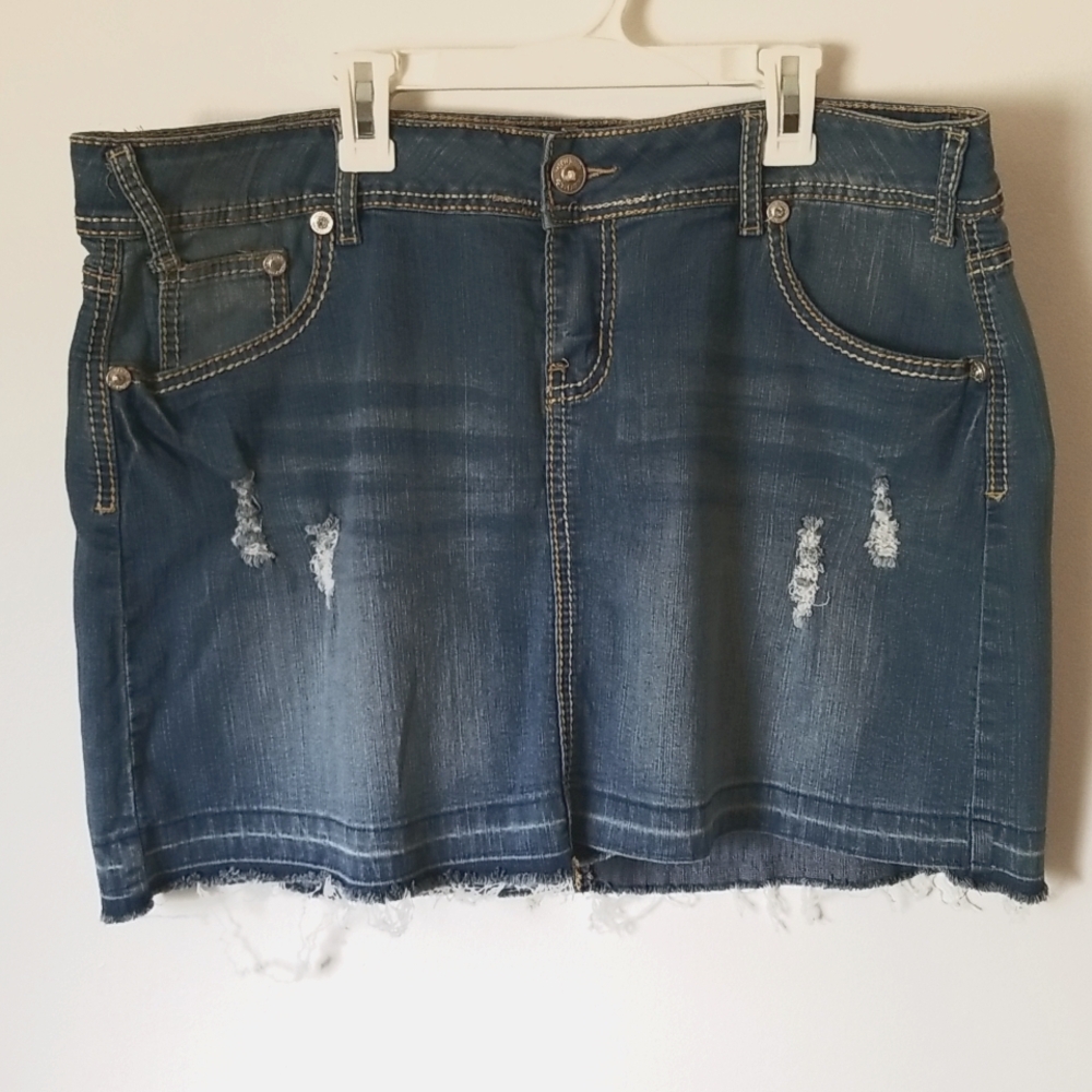 Reign Distressed Denim Mini